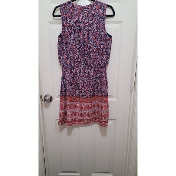Gap Womens Sleeveless Floral Dress With Button Details & Tie Waist Size S - Picture 3 of 9